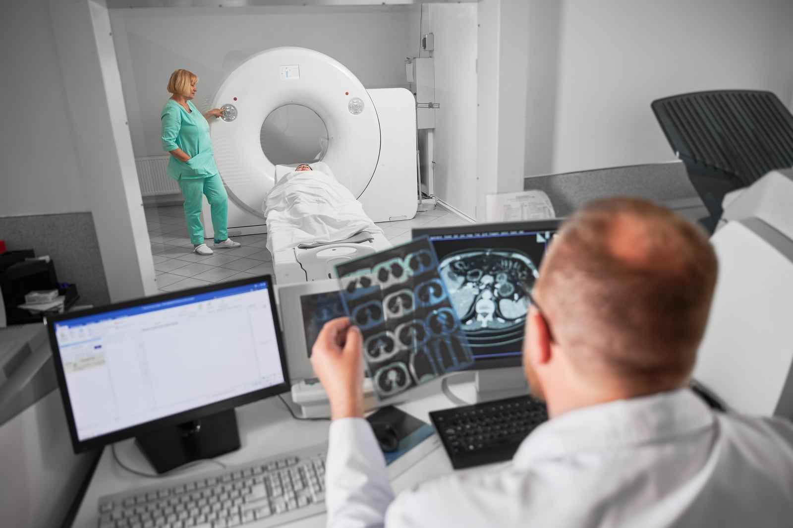 What happens during different types of diagnostic imaging?